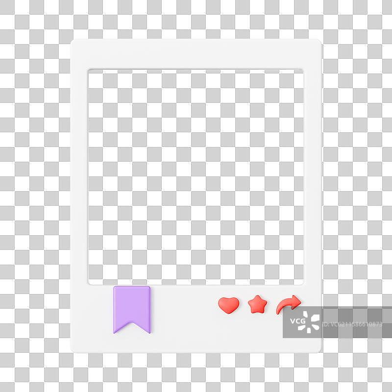 3D三维渲染的相框边框免抠元素图片素材