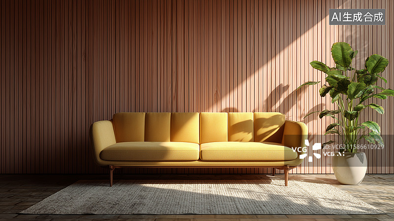 【AI数字艺术】阳光极简客厅图片素材
