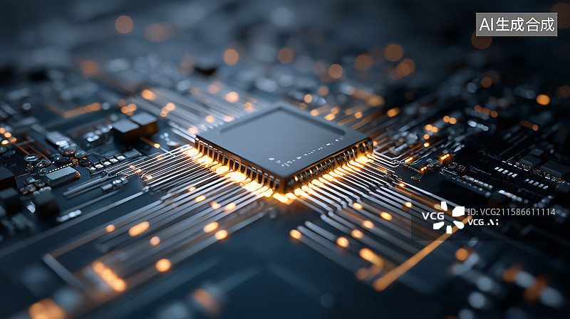 【AI数字艺术】量子计算芯片图片素材