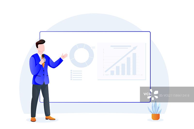 男性演讲者站着进行演讲图片素材