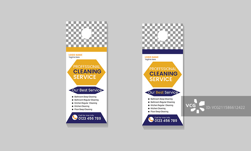 清洁服务门挂设计图片素材