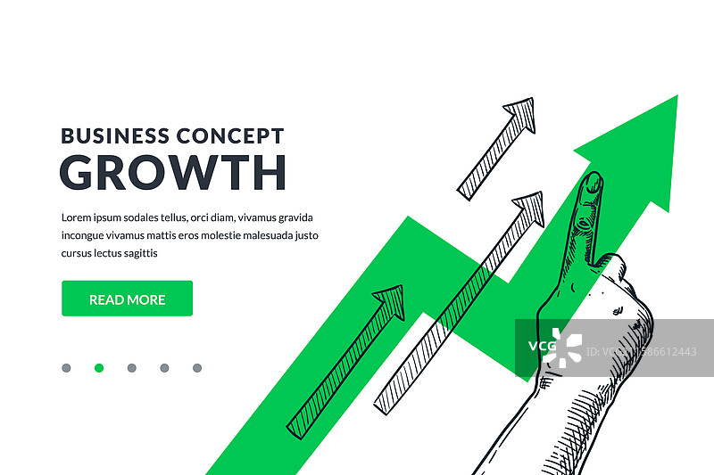 手指指向绿色箭头的手图片素材