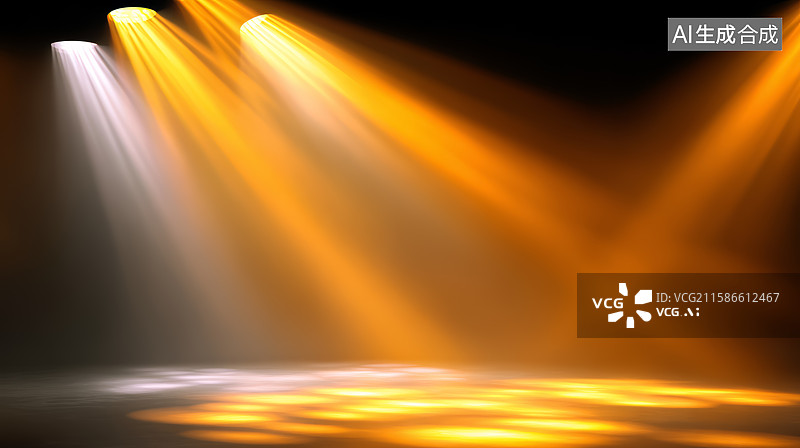 【AI数字艺术】舞台上多彩的灯光照射场景图片素材