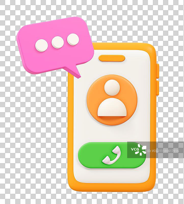 电话沟通商务办公卡通3D图标图片素材