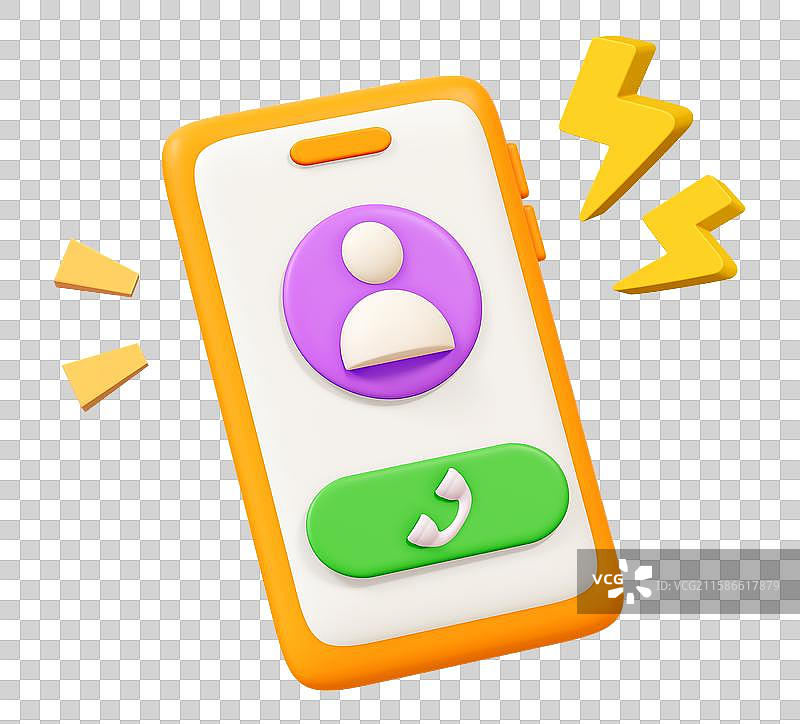 电话沟通商务办公卡通3D图标图片素材