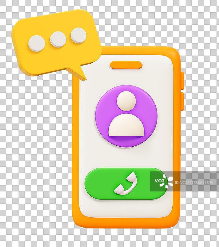 电话沟通商务办公卡通3D图标图片素材