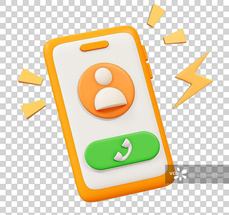 电话沟通商务办公卡通3D图标图片素材
