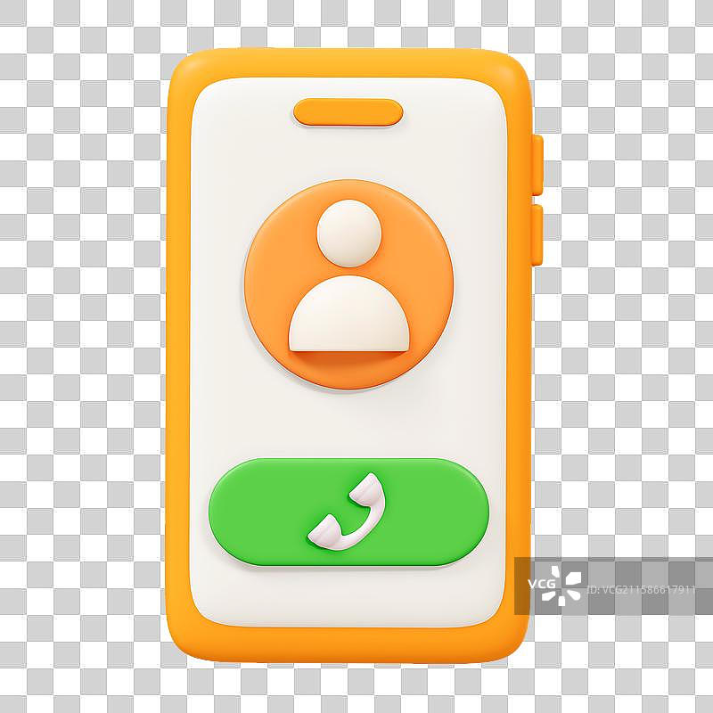 电话沟通商务办公卡通3D图标图片素材