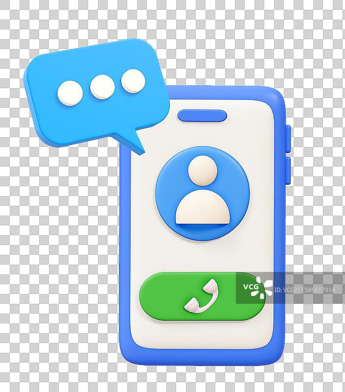 电话沟通商务办公卡通3D图标图片素材