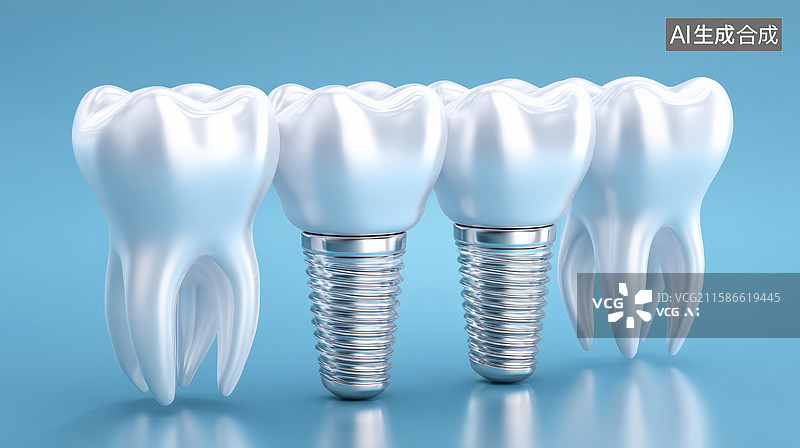 【AI数字艺术】现代牙齿种植技术图片素材