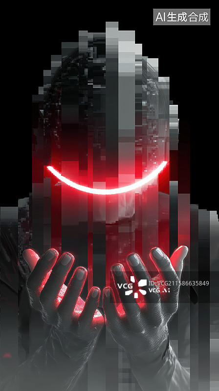 【AI数字艺术】科技未来创意超现实配戴脑机接口的男人插画图片素材