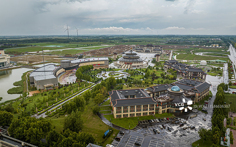 河北省沧州市吴桥县吴桥杂技大世界航拍图片素材