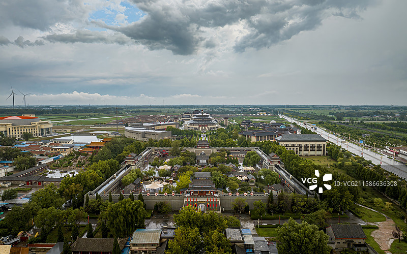 河北省沧州市吴桥县吴桥杂技大世界航拍图片素材