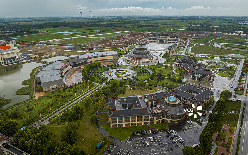 河北省沧州市吴桥县吴桥杂技大世界航拍图片素材