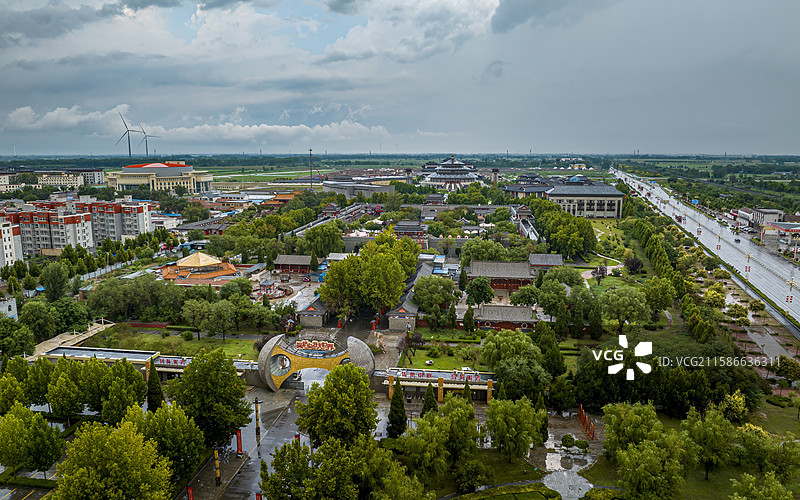 河北省沧州市吴桥县吴桥杂技大世界航拍图片素材