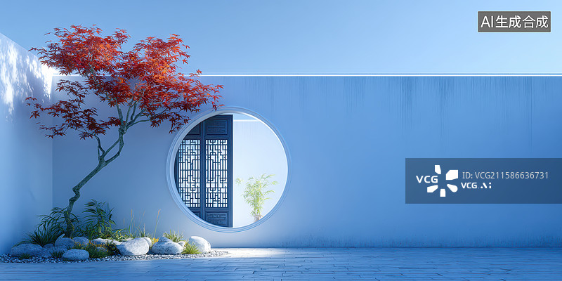 【AI数字艺术】中式窗景之美图片素材