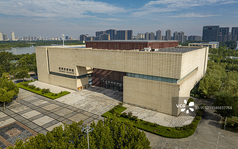 山东省德州市德城区德州市博物馆航拍图片素材