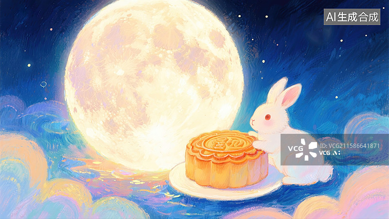 【AI数字艺术】中秋节插画背景图片素材