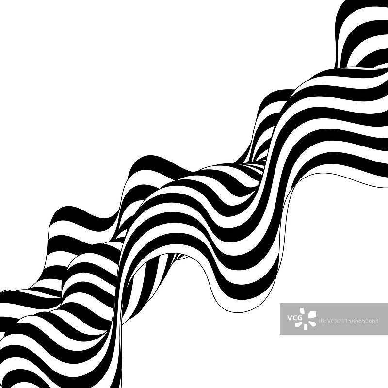 抽象的黑白波浪图案图片素材