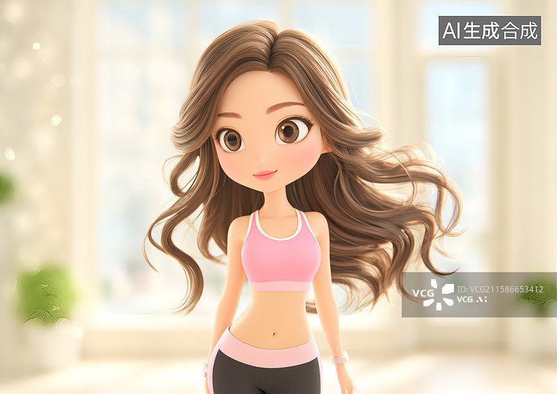 【AI数字艺术】一个女生正在做瑜伽图片素材