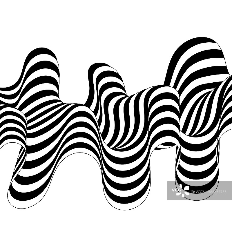 黑白抽象波浪透视线条图片素材