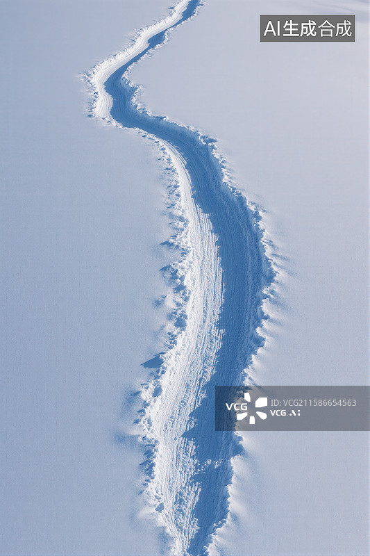【AI数字艺术】冰川裂缝的空中俯视图图片素材
