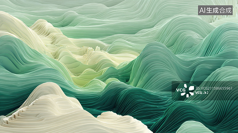 【AI数字艺术】波浪形抽象地貌艺术图片素材