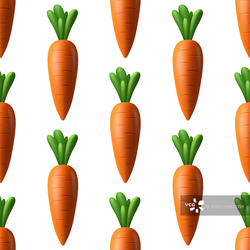 新鲜橙色胡萝卜无缝图案图片素材