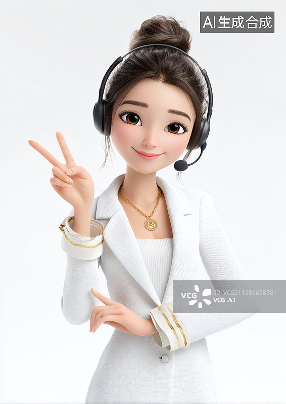 【AI数字艺术】一个头戴耳麦的接线员图片素材
