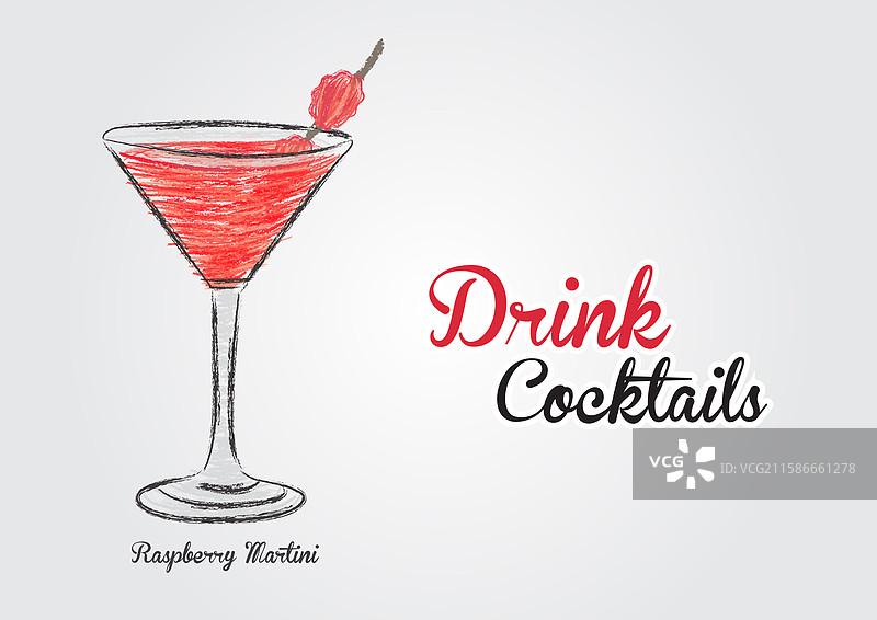 覆盆子马提尼鸡尾酒图片素材