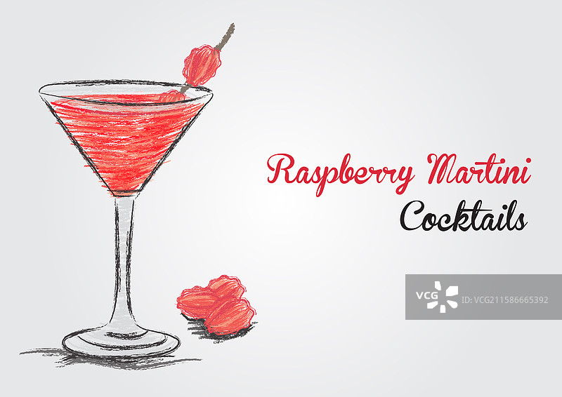 覆盆子马提尼鸡尾酒图片素材