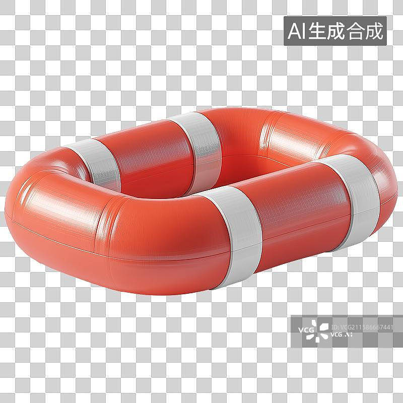 【AI数字艺术】3D风格救生筏充气船元素图片素材