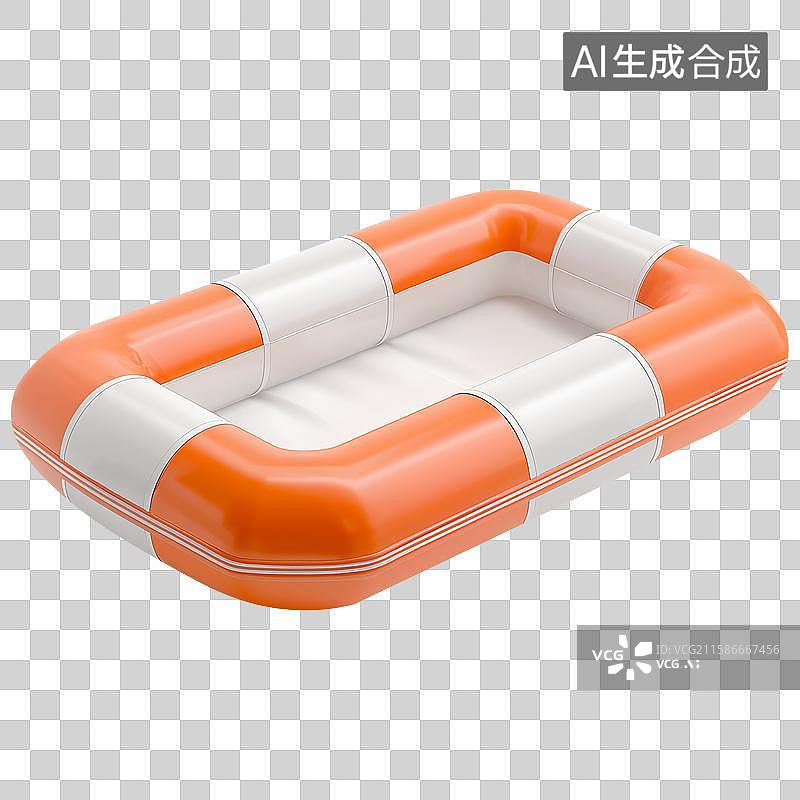 【AI数字艺术】3D风格救生筏充气船元素图片素材
