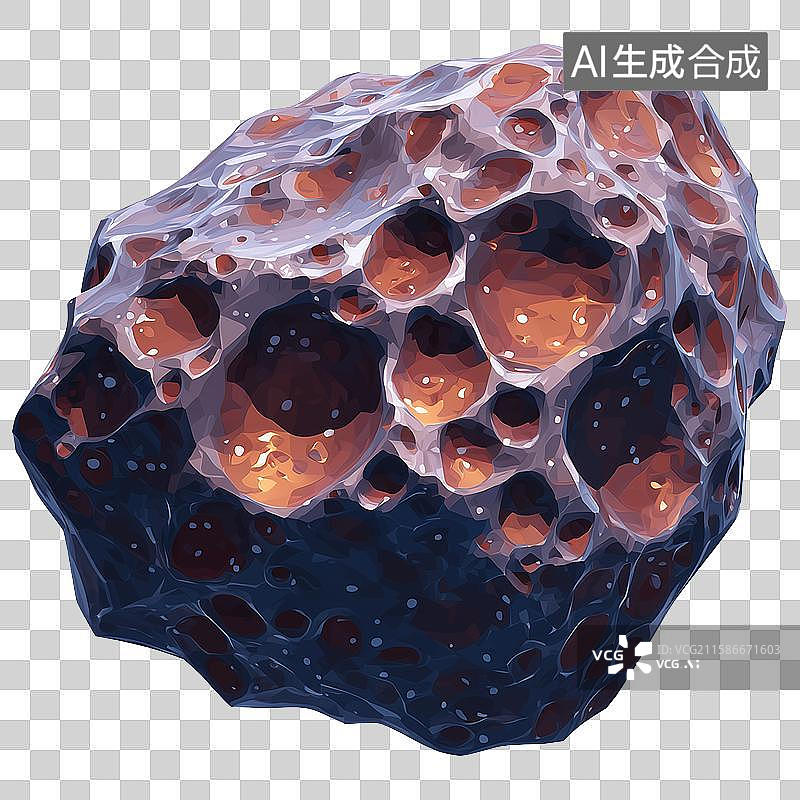 【AI数字艺术】3D风格陨石元素图片素材