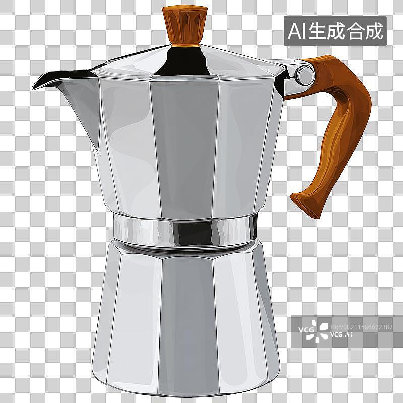 【AI数字艺术】3D风格厨房用品主题之摩卡壶元素图片素材