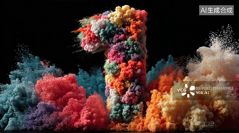 【AI数字艺术】多色的抽象概念科技背景图片素材