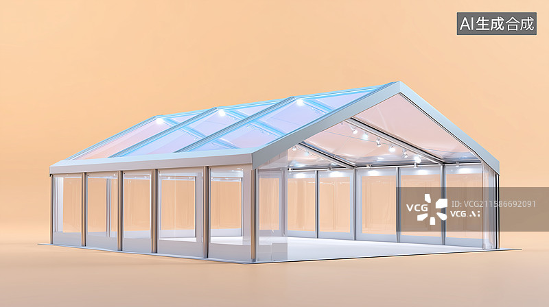 【AI数字艺术】3D阳光房建筑空间设计图片素材