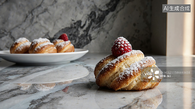【AI数字艺术】甜点与莓果的邂逅图片素材