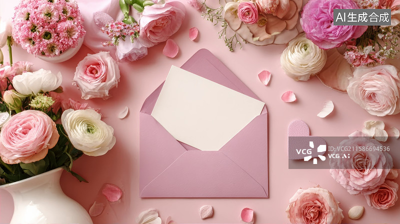 【AI数字艺术】浪漫，爱心，七夕，粉色背景。红色背景，爱心图片素材