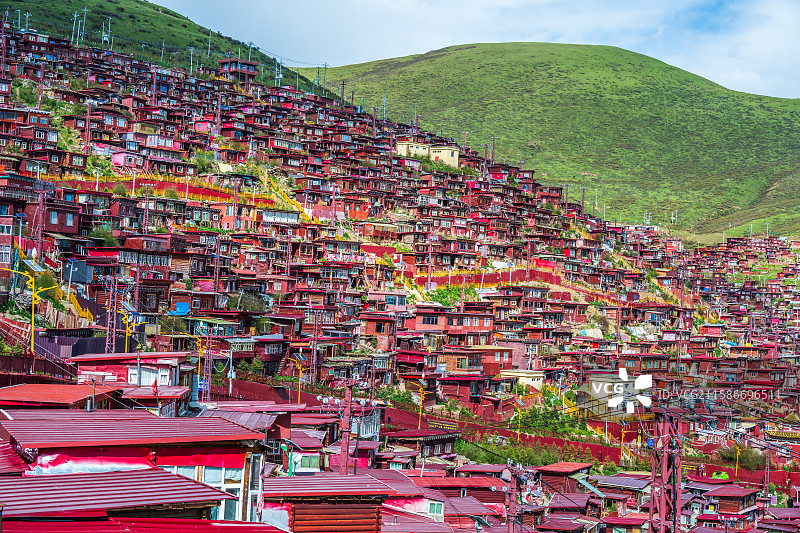 四川色达五明佛学院，四川阿坝图片素材