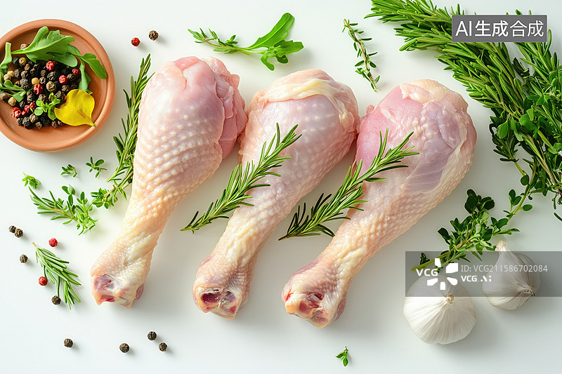 【AI数字艺术】鸡腿肉元素图片素材