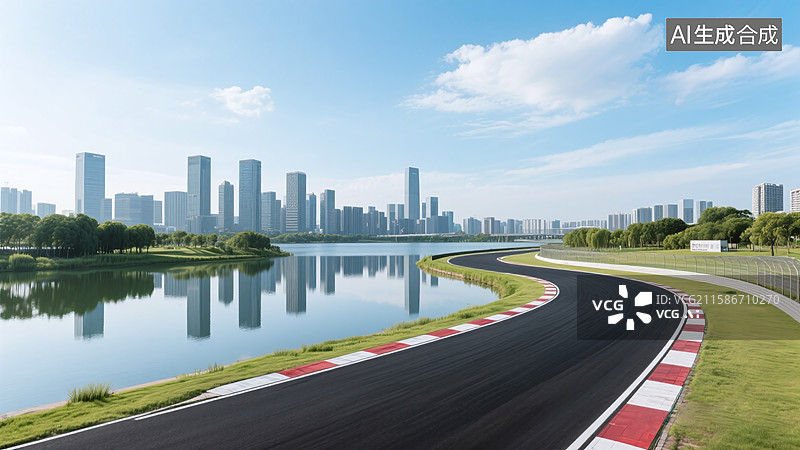 【AI数字艺术】汽车城市赛道，赛车道图片素材