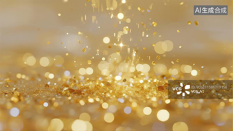 【AI数字艺术】鎏金金色粒子图片素材