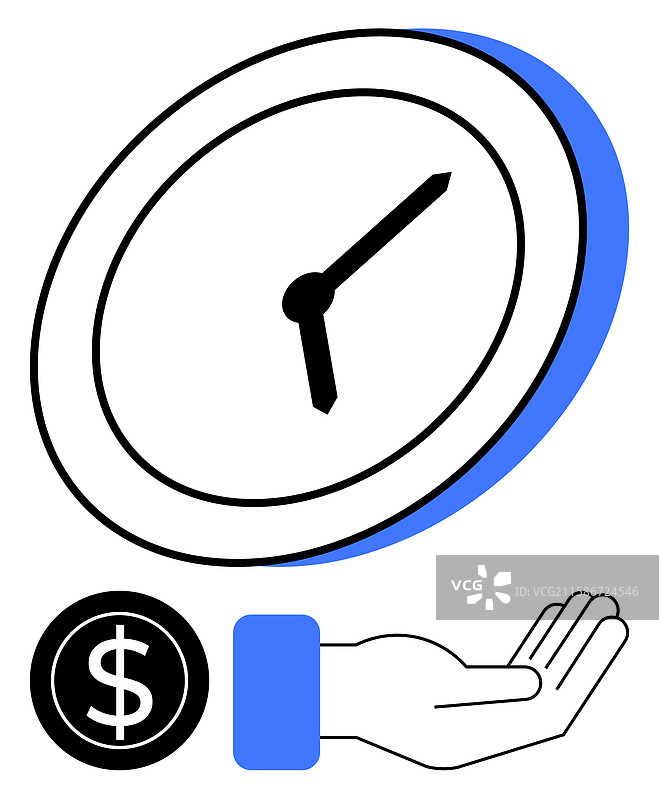 时间作为一种宝贵资源，通过时钟表现出来图片素材