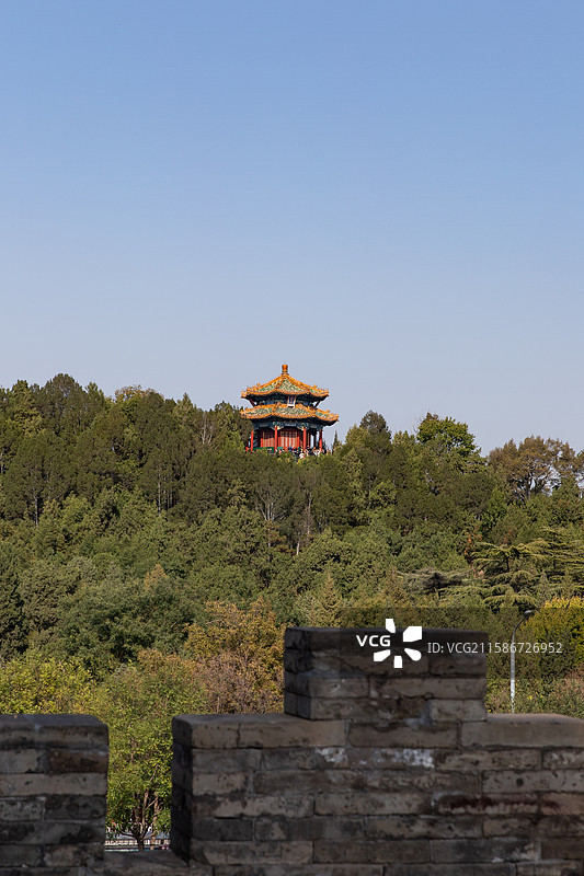 神武门视角景山公园图片素材