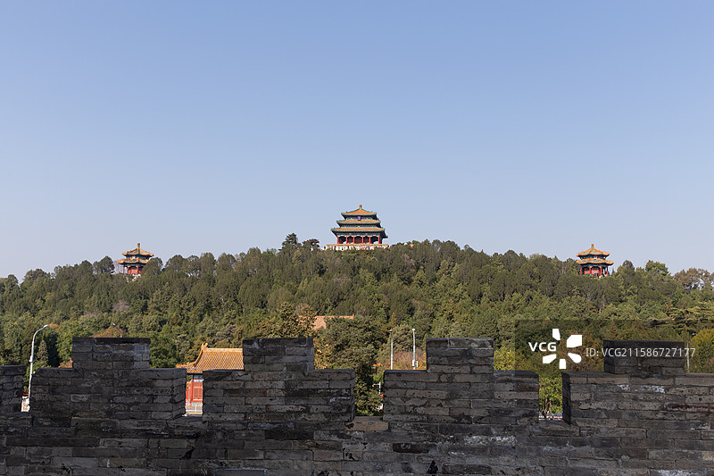 神武门视角景山公园图片素材