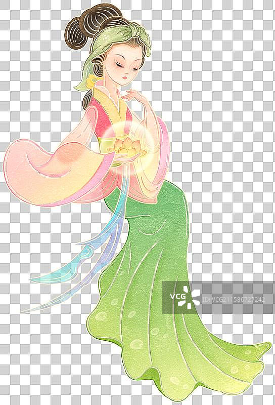 荷花花神皮影图片素材