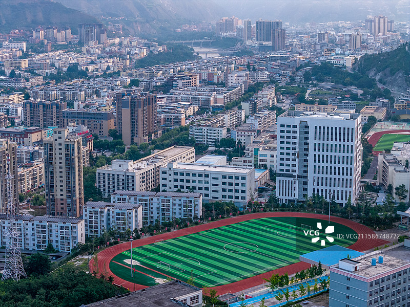 四川省阿坝藏族羌族自治州茂县县城周围各种航拍风景图片图片素材