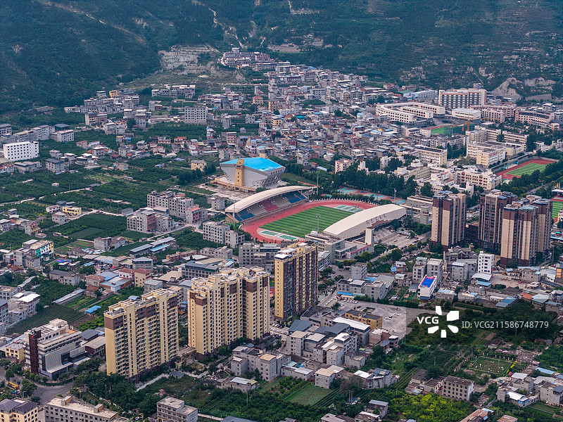 四川省阿坝藏族羌族自治州茂县县城周围各种航拍风景图片图片素材