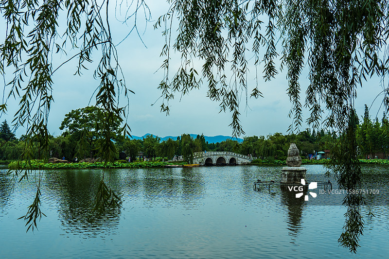 云南昆明大观公园池塘景色图片素材